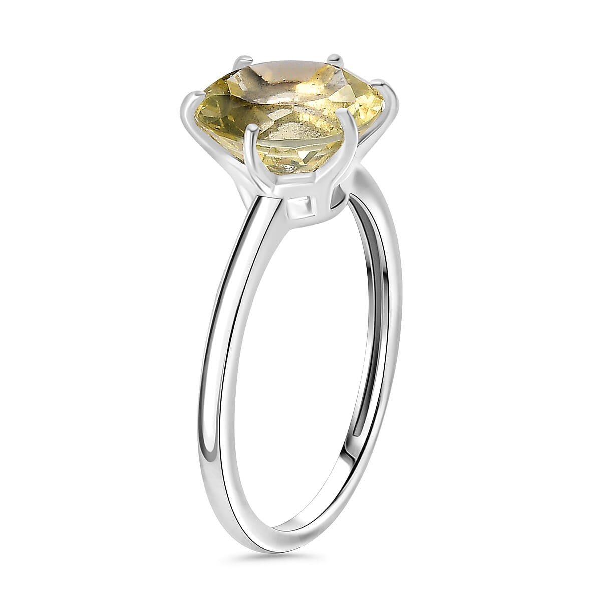 Lemon Quartz Ring Sterling Silver 2.330  Ct.