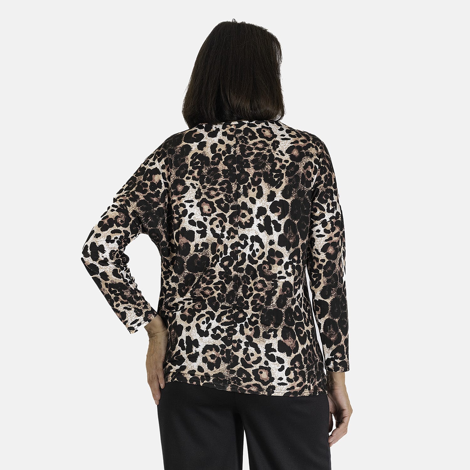 Indigo & Co Tie Front Top Size L (16 to 18) - Leopard