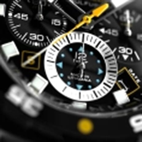 VOSTOK EUROPE Systema Periodicum Hybrid Quartz Movt. 20 ATM Water Resistant Watch with Black Silver Plating & Genuine Leather Strap