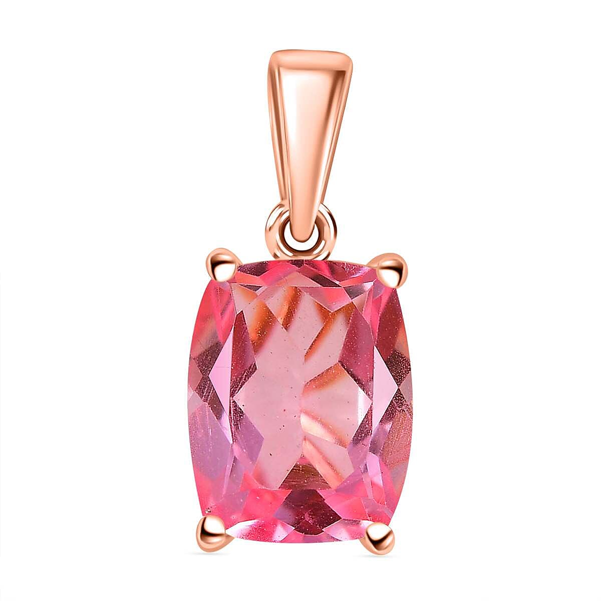 Pink Morganite Colour Quartz Pendant in 14K RG Overlay Sterling Silver 2.79 Ct.