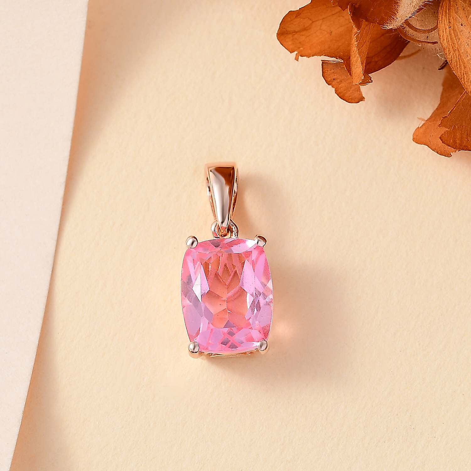 Pink Morganite Colour Quartz Pendant in 14K RG Overlay Sterling Silver 2.79 Ct.