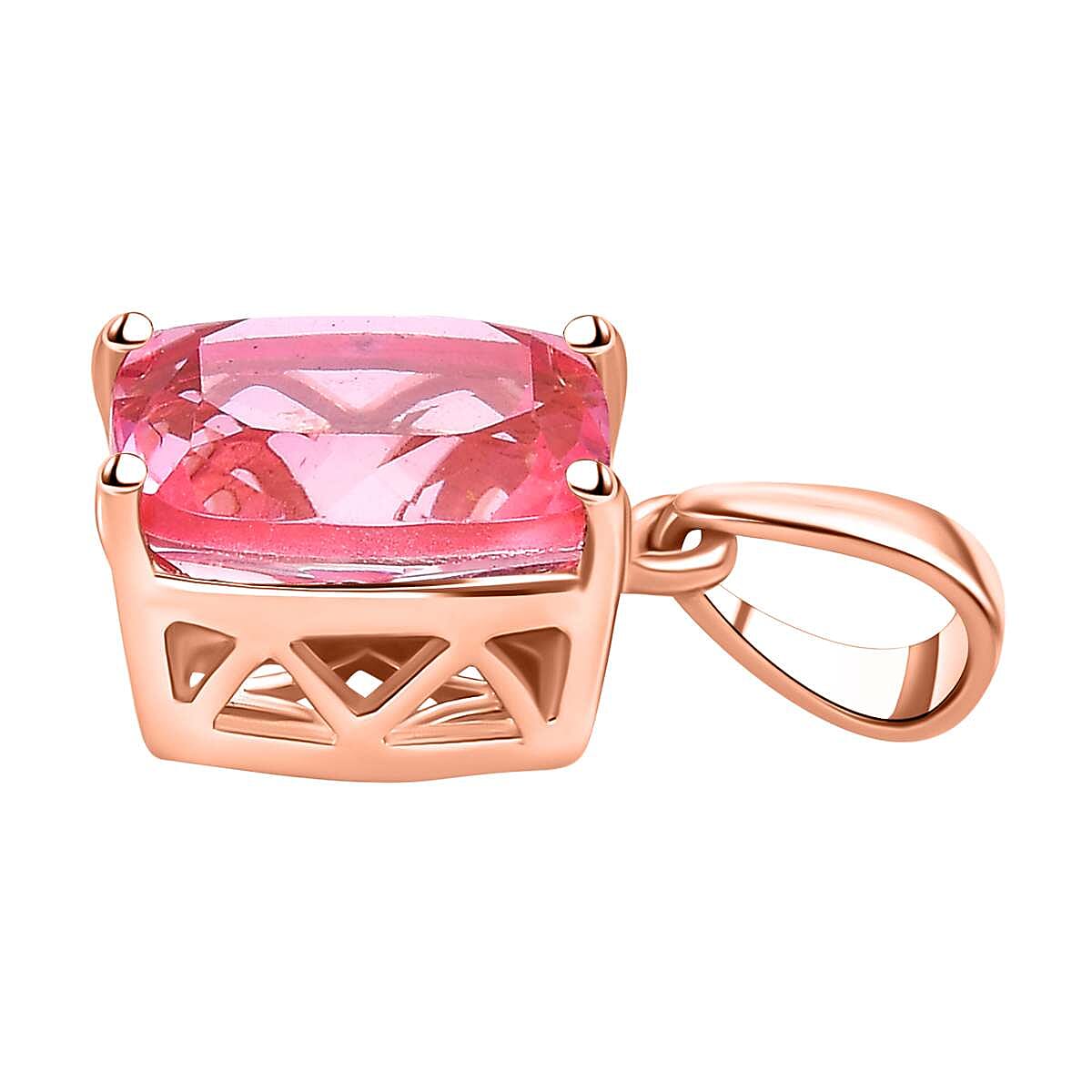 Pink Morganite Colour Quartz Pendant in 14K RG Overlay Sterling Silver 2.79 Ct.