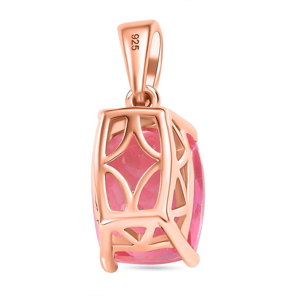 Pink Morganite Colour Quartz Pendant in 14K RG Overlay Sterling Silver 2.79 Ct.