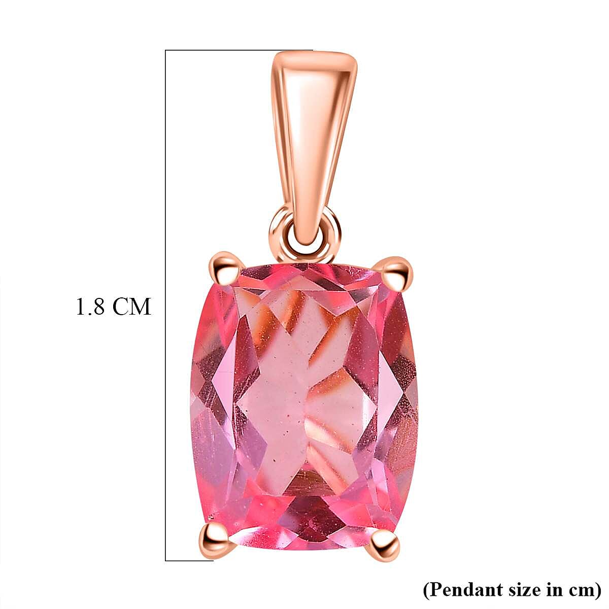Pink Morganite Colour Quartz Pendant in 14K RG Overlay Sterling Silver 2.79 Ct.