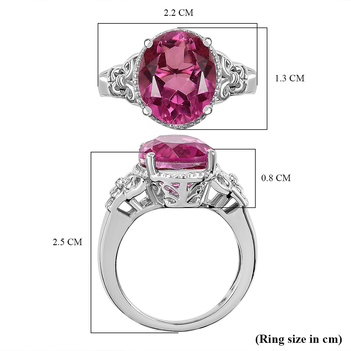 Radiant Orchid Quartz Platinum Overlay Ring 5.00 ct