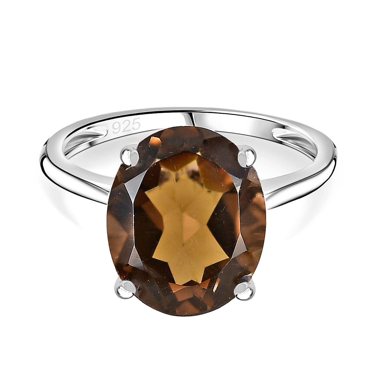 Smoky Quartz  Ring in Sterling Silver 4.50 ct