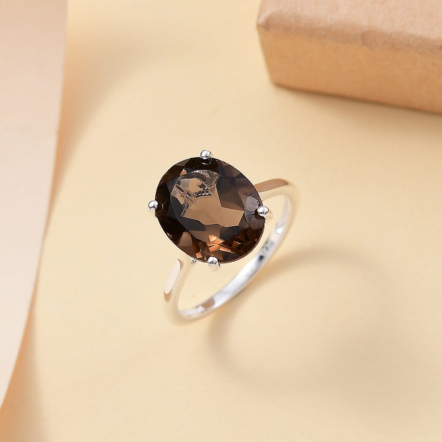 Smoky Quartz  Ring in Sterling Silver 4.50 ct