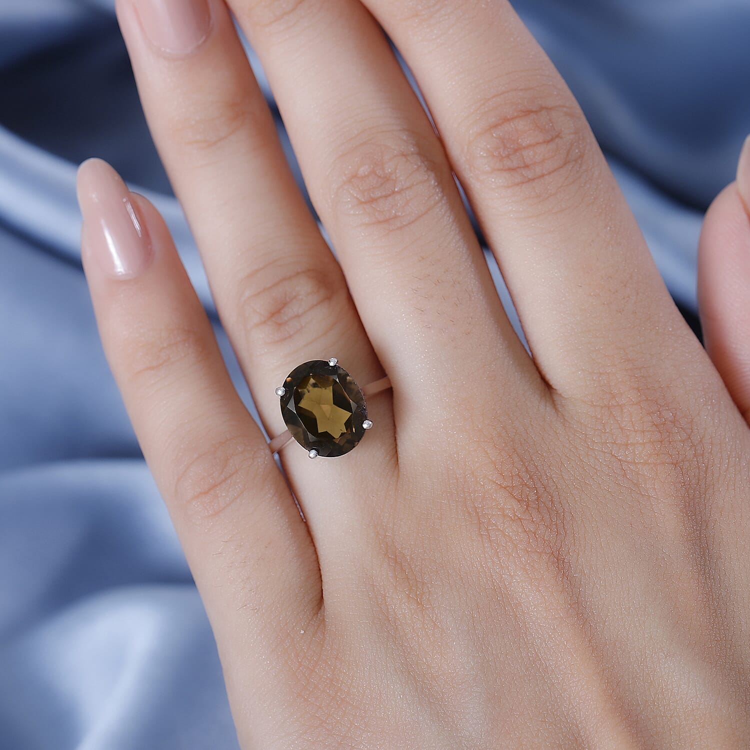 Smoky Quartz  Ring in Sterling Silver 4.50 ct