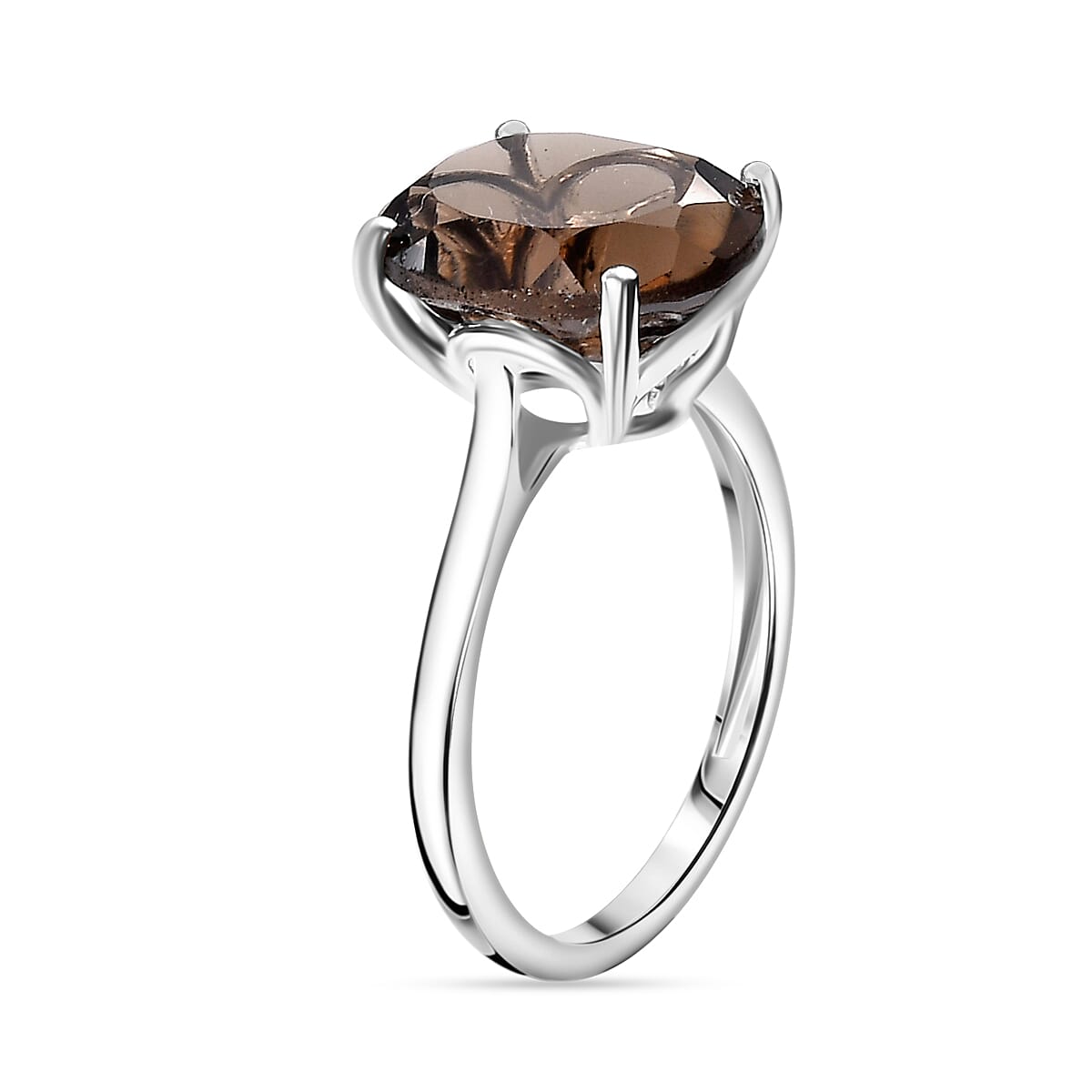 Smoky Quartz  Ring in Sterling Silver 4.50 ct