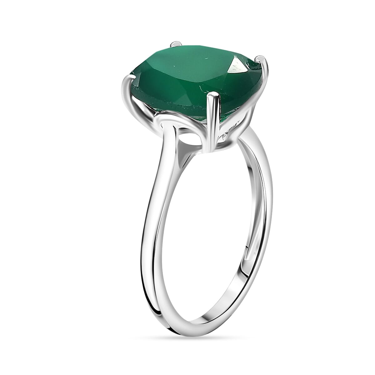 Green Onyx  Ring  Sterling Silver 4.093  Ct.