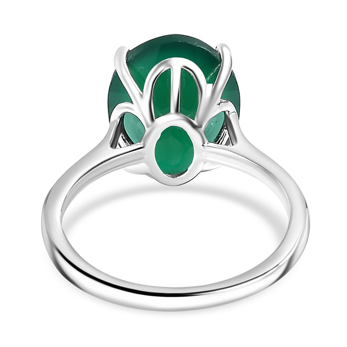 Green Onyx  Ring  Sterling Silver 4.093  Ct.