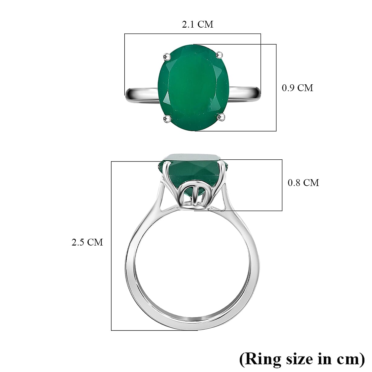 Green Onyx  Ring  Sterling Silver 4.093  Ct.