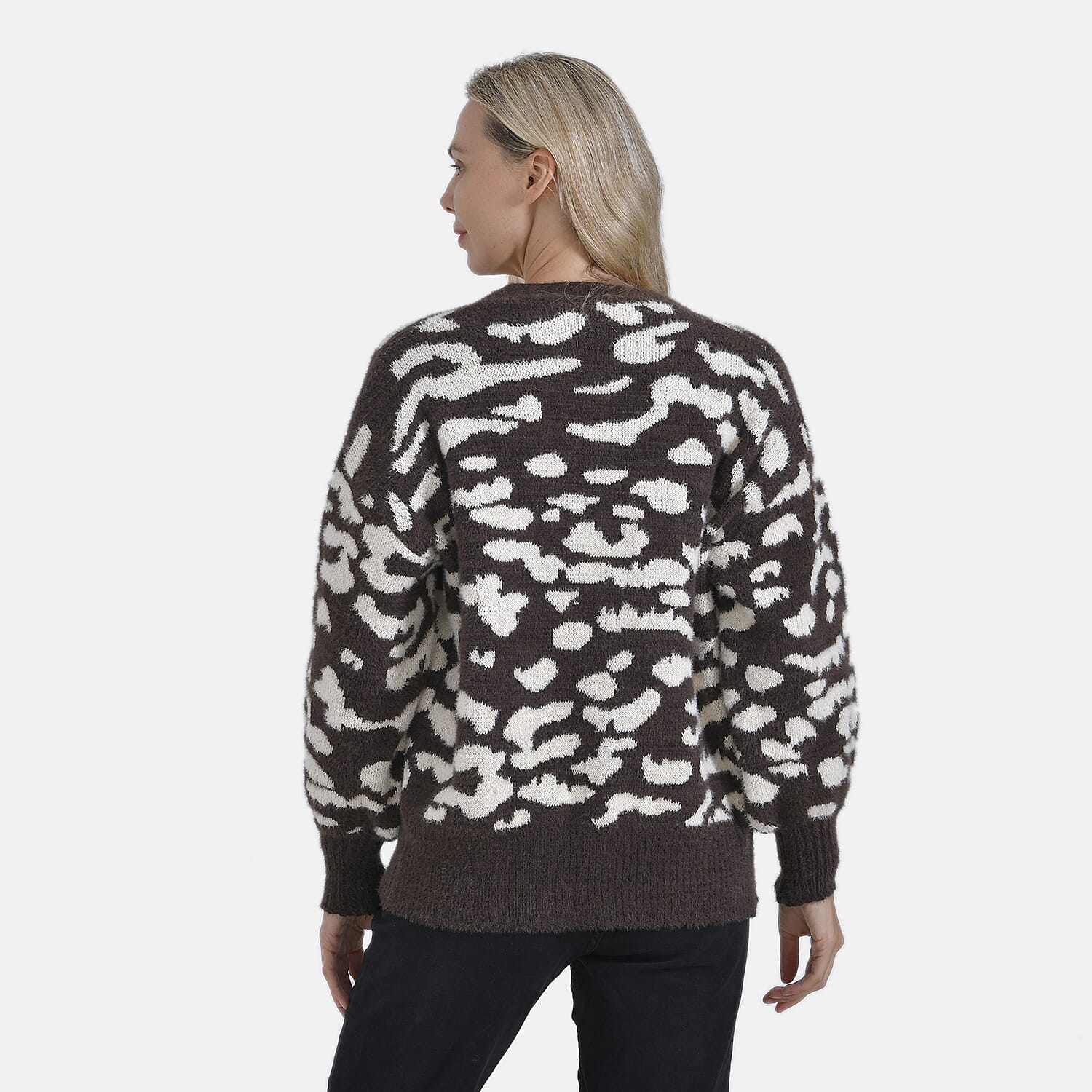 Tamsy Printed Cardigan - Brown & Beige Leopard Print