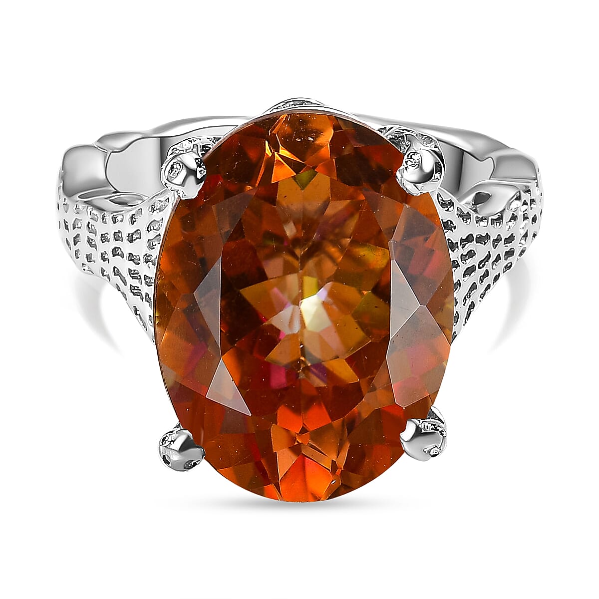 Mystic Twilight Quartz Solitaire Ring 8.197  Ct.