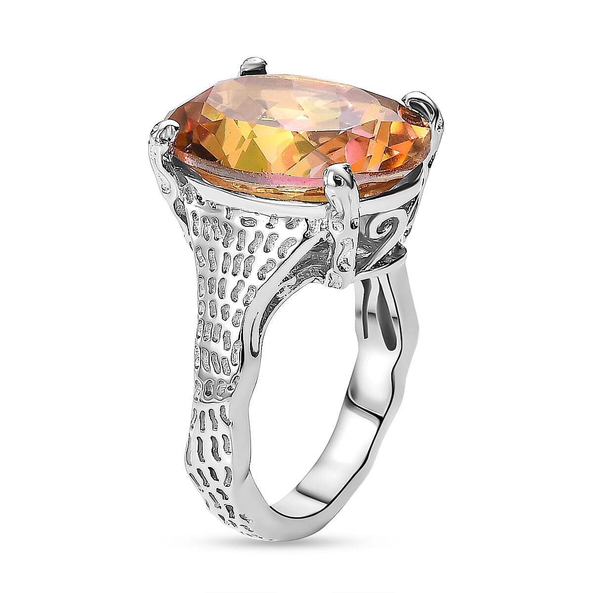 Mystic Twilight Quartz Solitaire Ring 8.197  Ct.