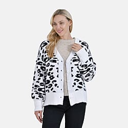 Tamsy Zebra Print Cardigan - Black & White