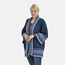 Tamsy Bohemian Style Woven Womens Cardigan - Black