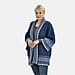 Tamsy Bohemian Style Woven Womens Cardigan - Blue