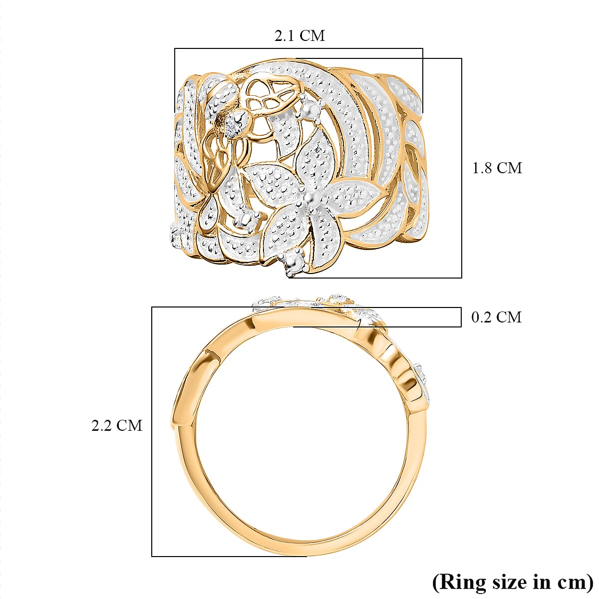 Designer Inspired- Natural Diamond Leaf Ring