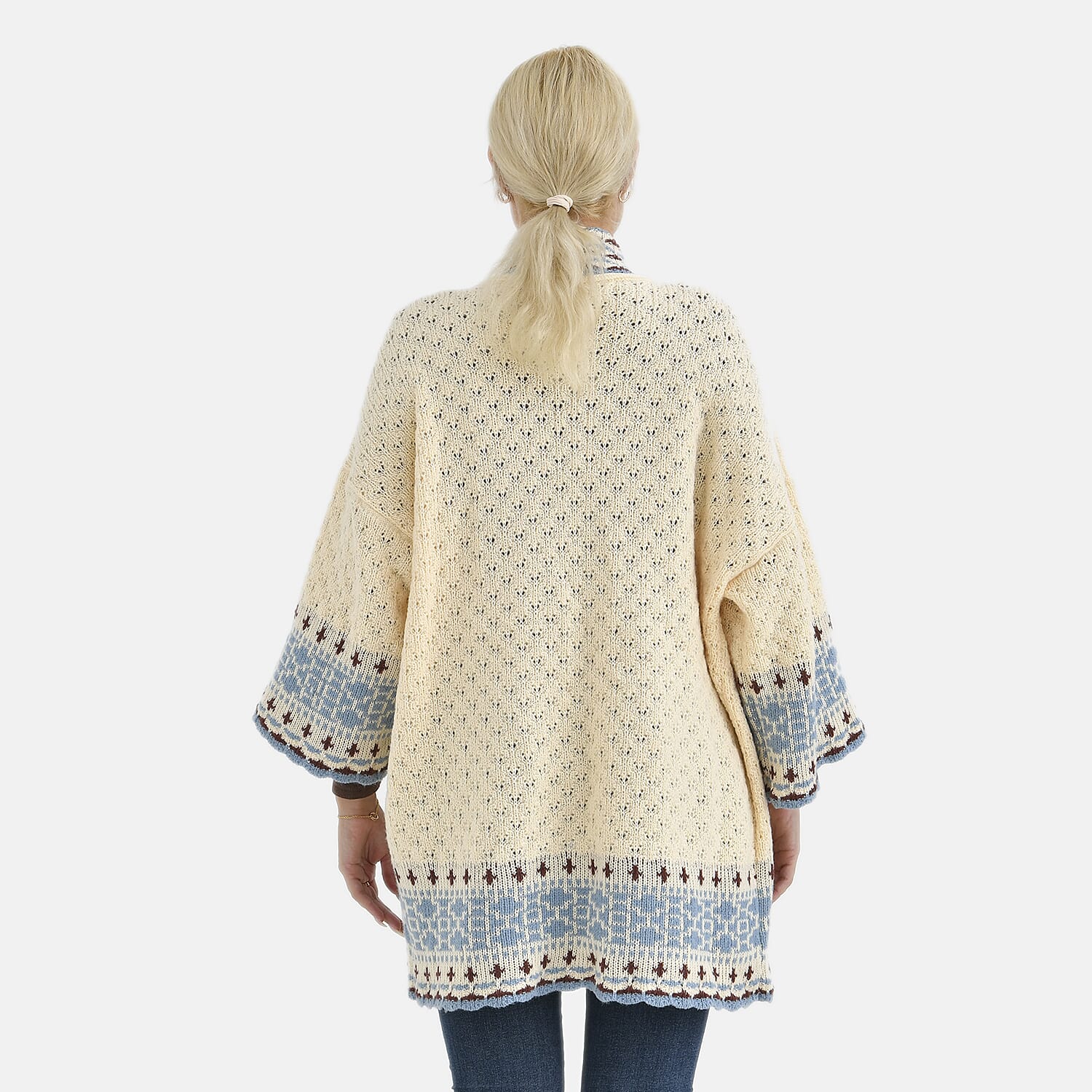 Tamsy Coloured Woven Cardigan (One Size) - Beige