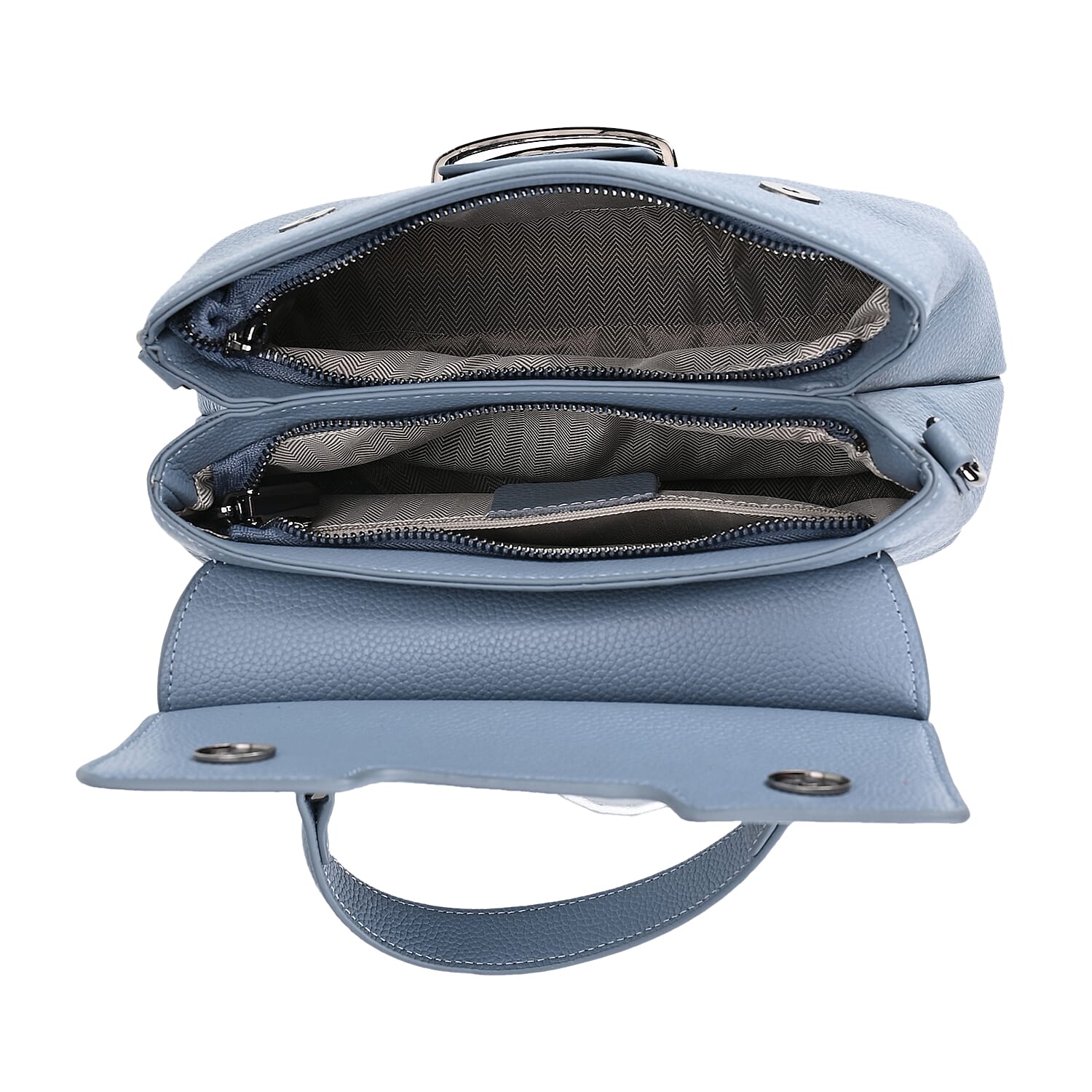 Genuine Leather Crossbody Bag (Size 25x11x22 cm) - Blue