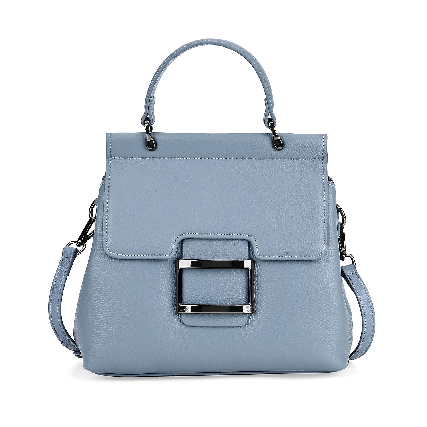 Genuine Leather Crossbody Bag (Size 25x11x22 cm) - Blue