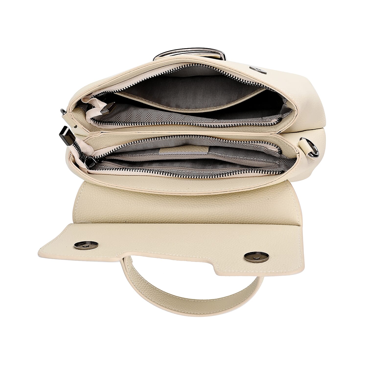 Genuine Leather Crossbody Bag (Size 25x11x22 cm) - Off White