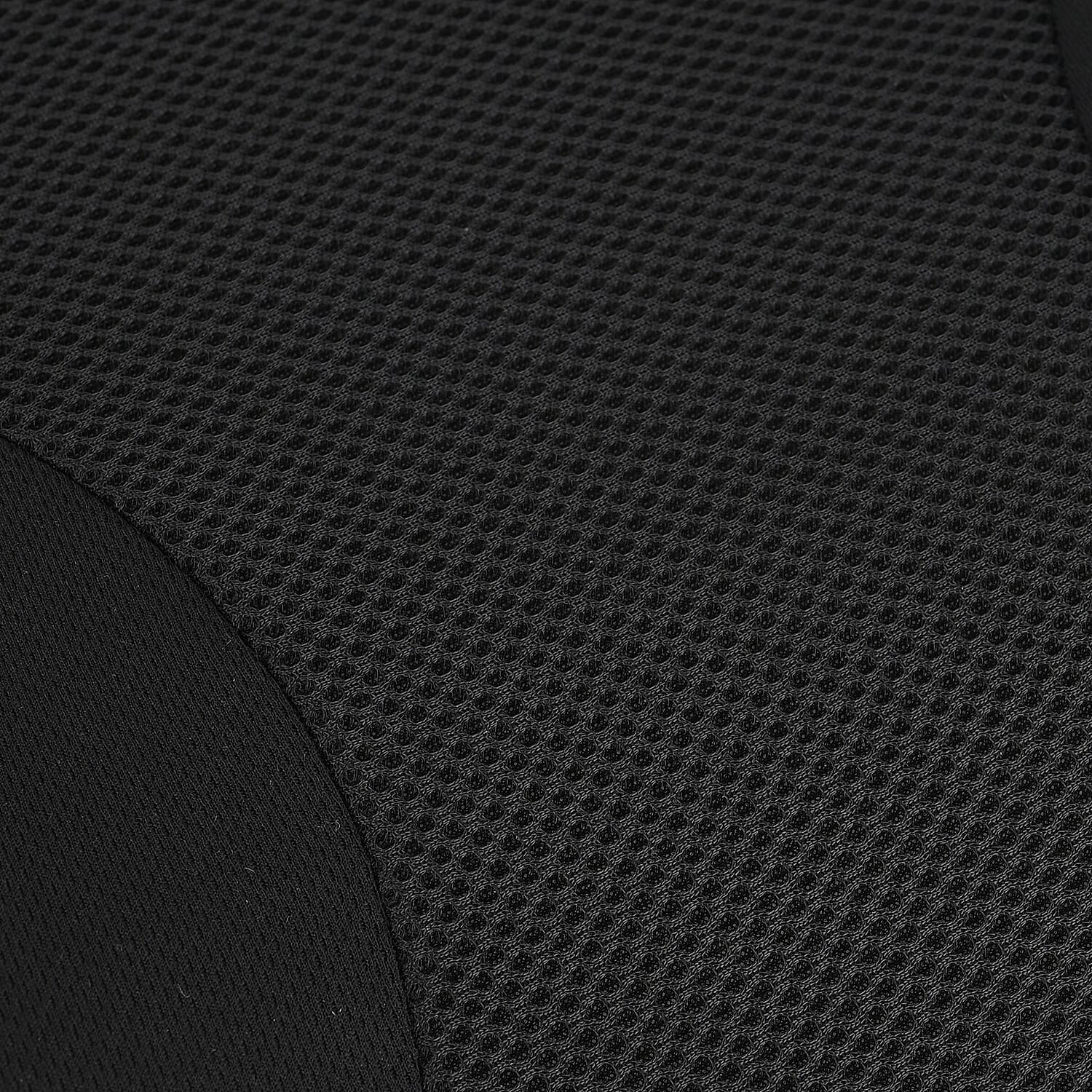 Memory Foam Lumbar Support Pillow (Size 50x48 cm) - Blue & Black