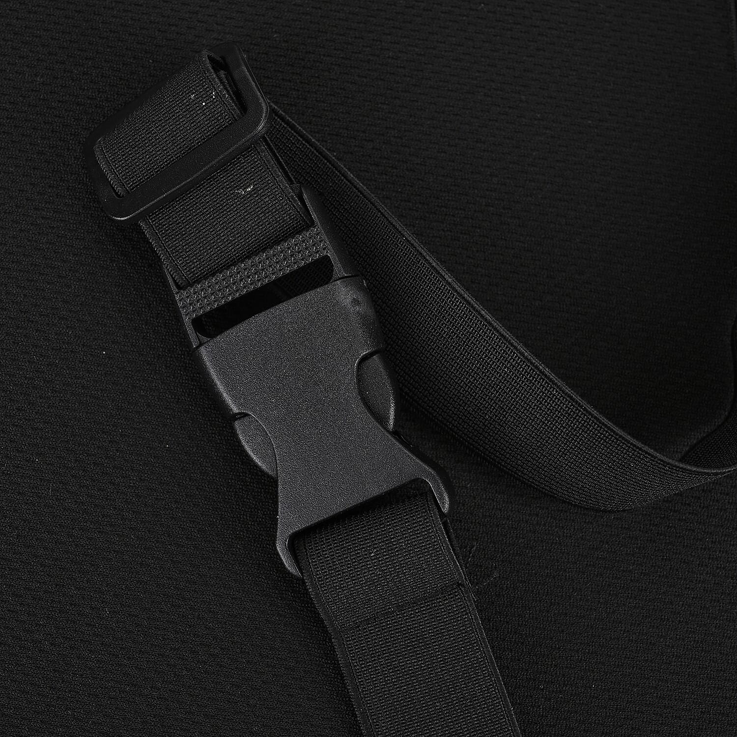 Memory Foam Lumbar Support Pillow (Size 50x48 cm) - Blue & Black