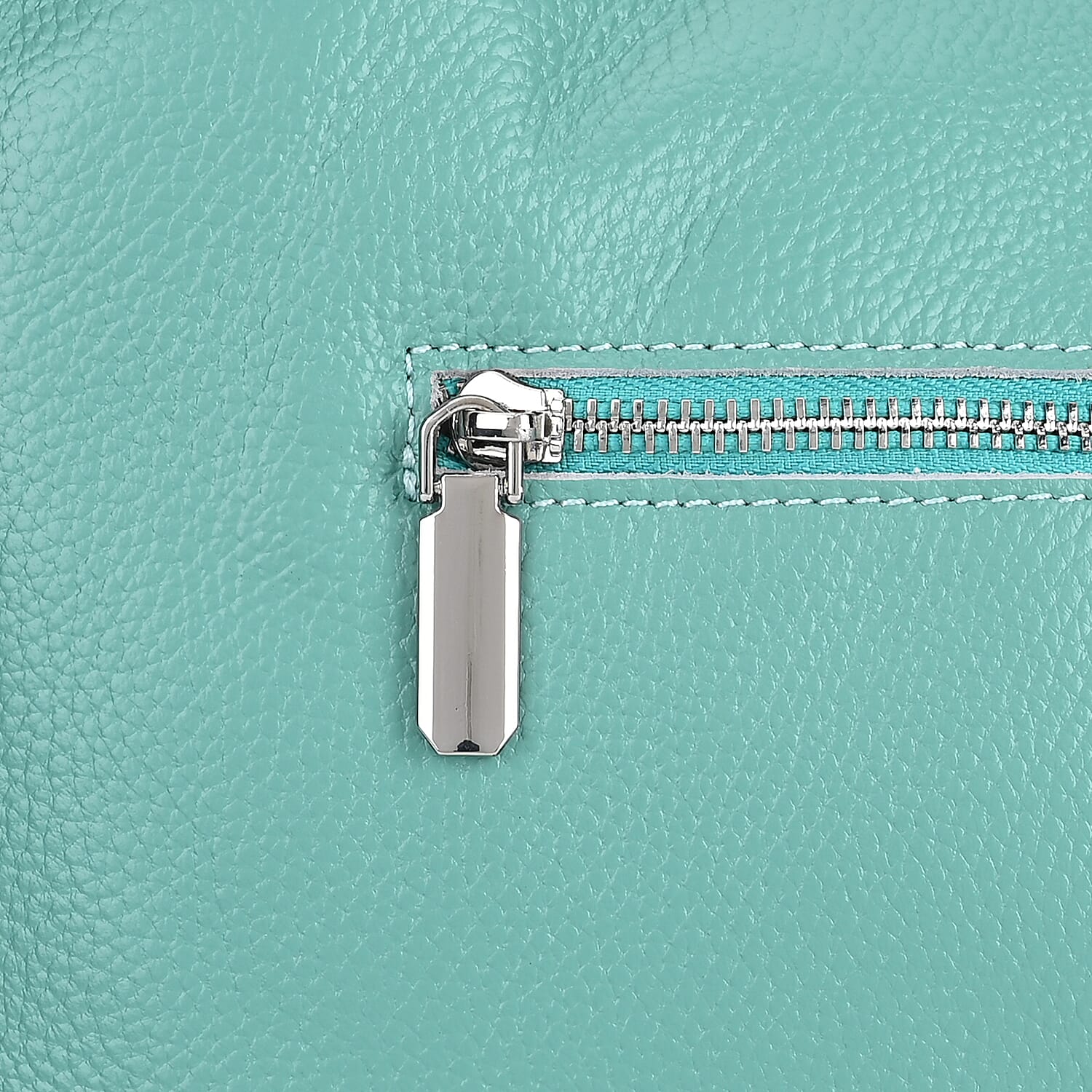 Leather Solid Crossbody Bag (Size 29x8x30 cm) - Turquoise