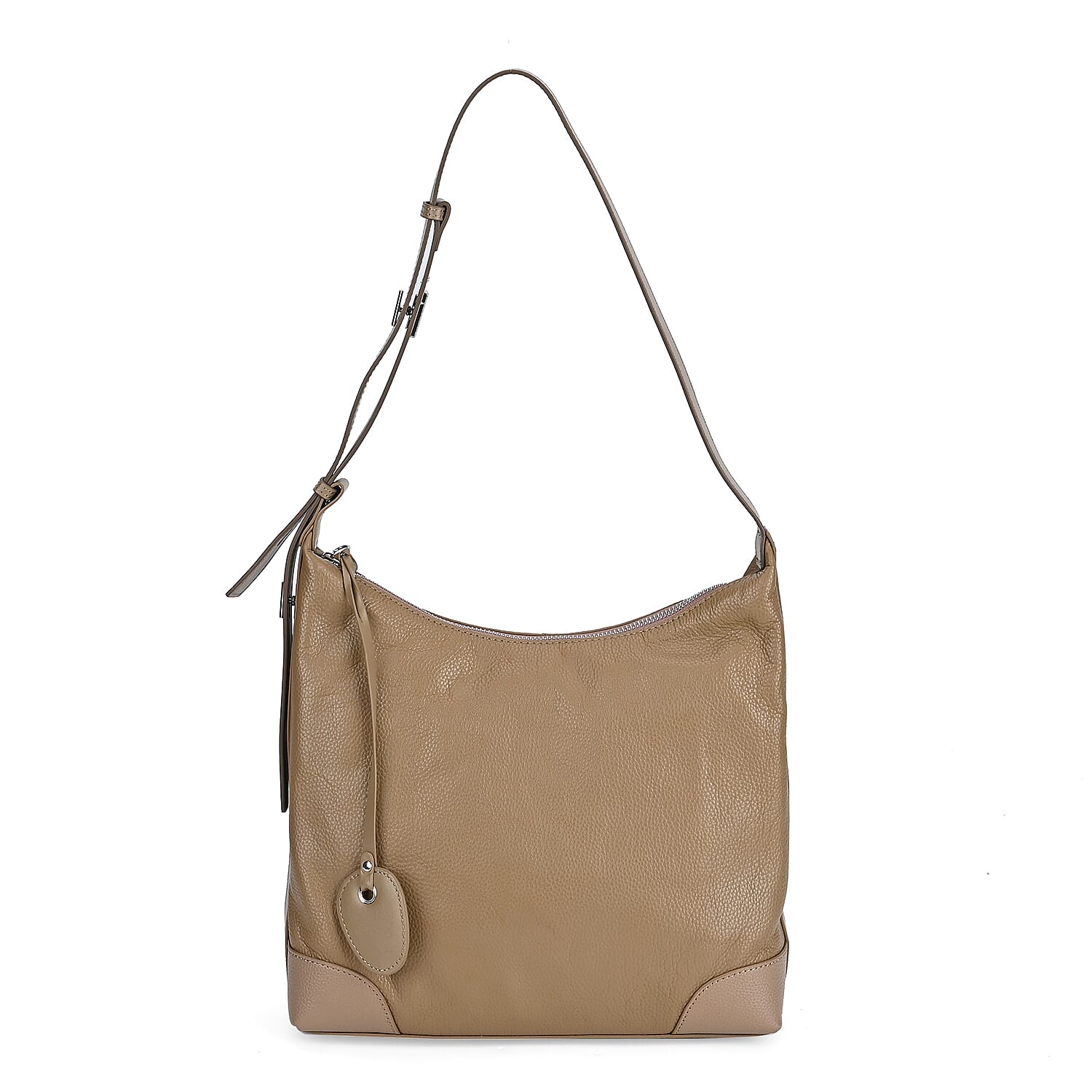 Leather Solid Crossbody Bag (Size 29x8x30 cm) - Beige
