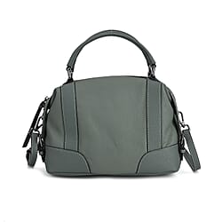 Leather Solid Crossbody Bag (Size 29x13x22 cm) - Tan & Green