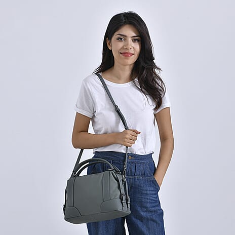 Leather Solid Crossbody Bag (Size 29x13x22 cm) - Green