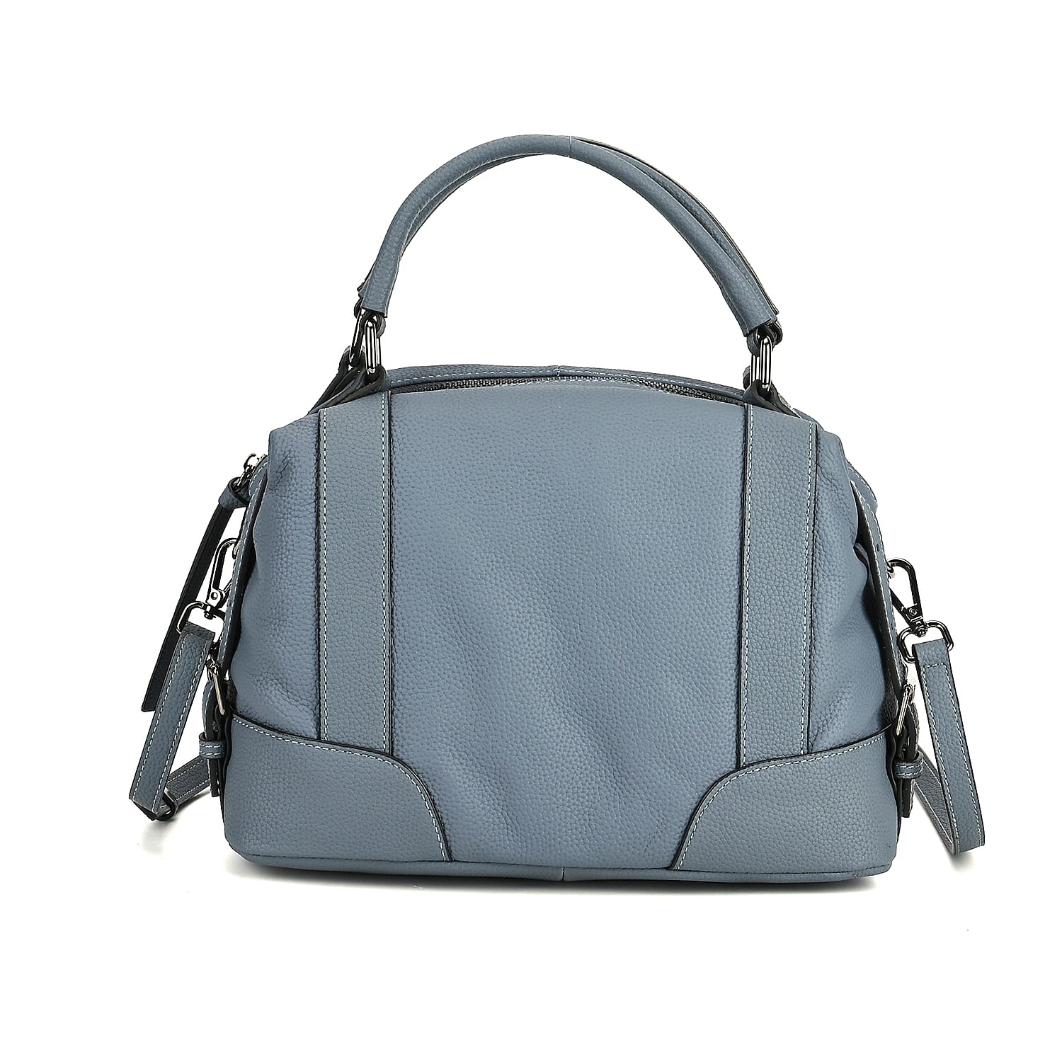 Leather Solid Crossbody Bag (Size 29x13x22 cm) - Navy & Green