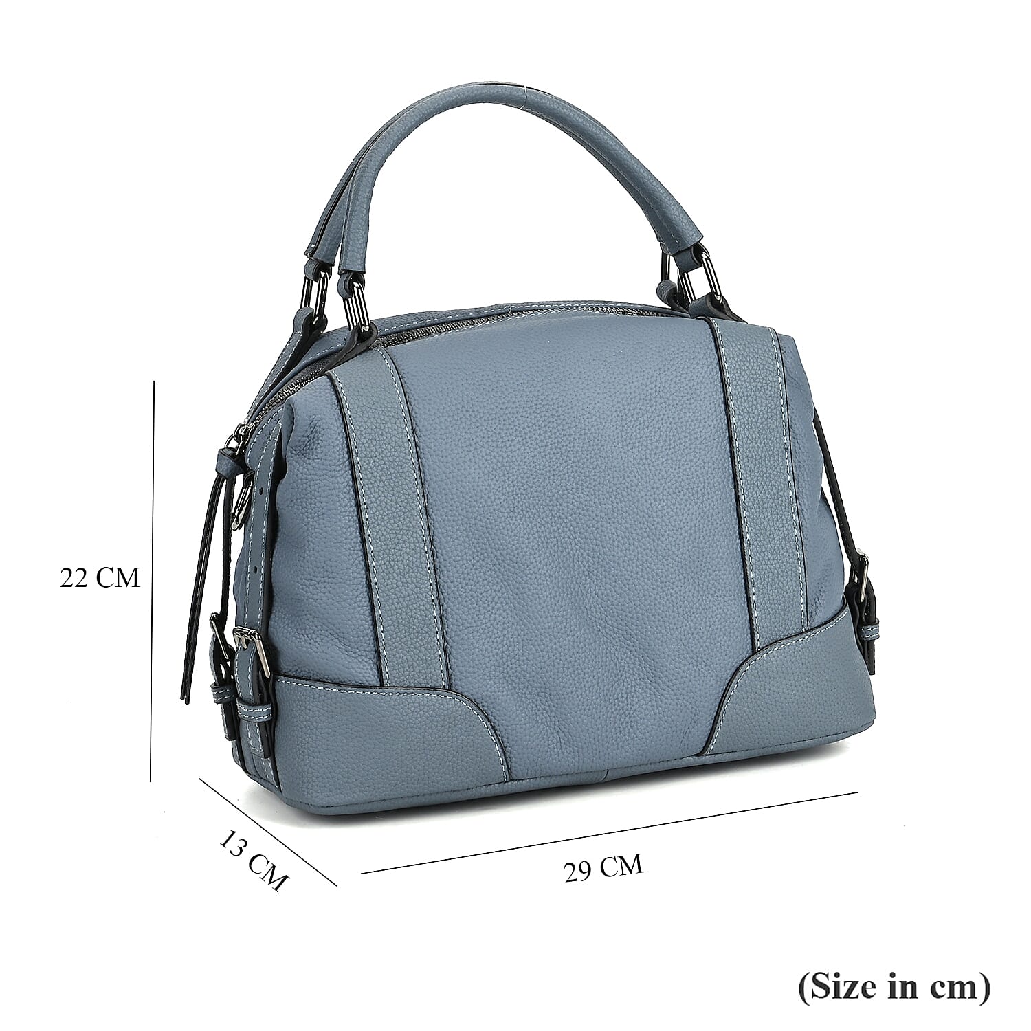 Leather Solid Crossbody Bag (Size 29x13x22 cm) - Navy & Green