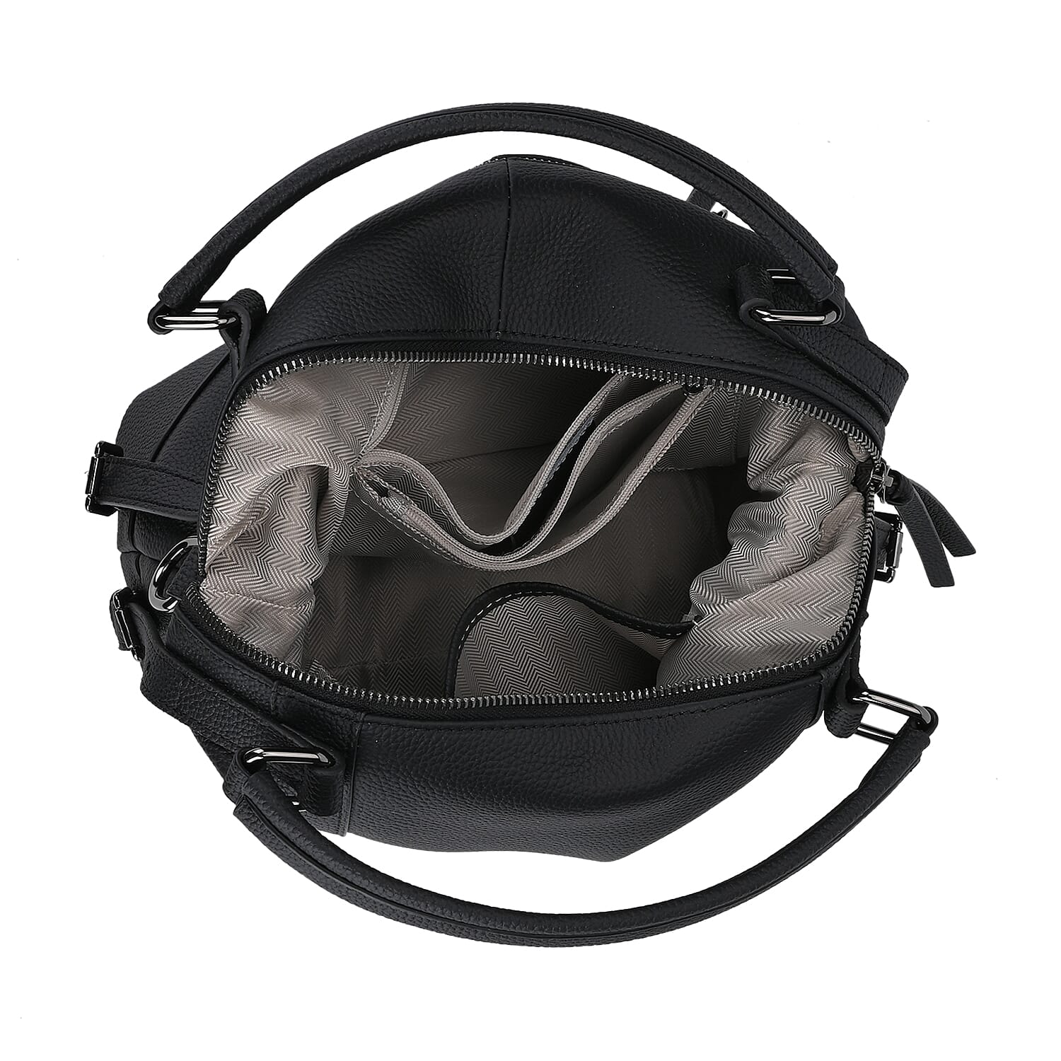 Leather Solid Crossbody Bag (Size 29x13x22 cm) - Black & Green