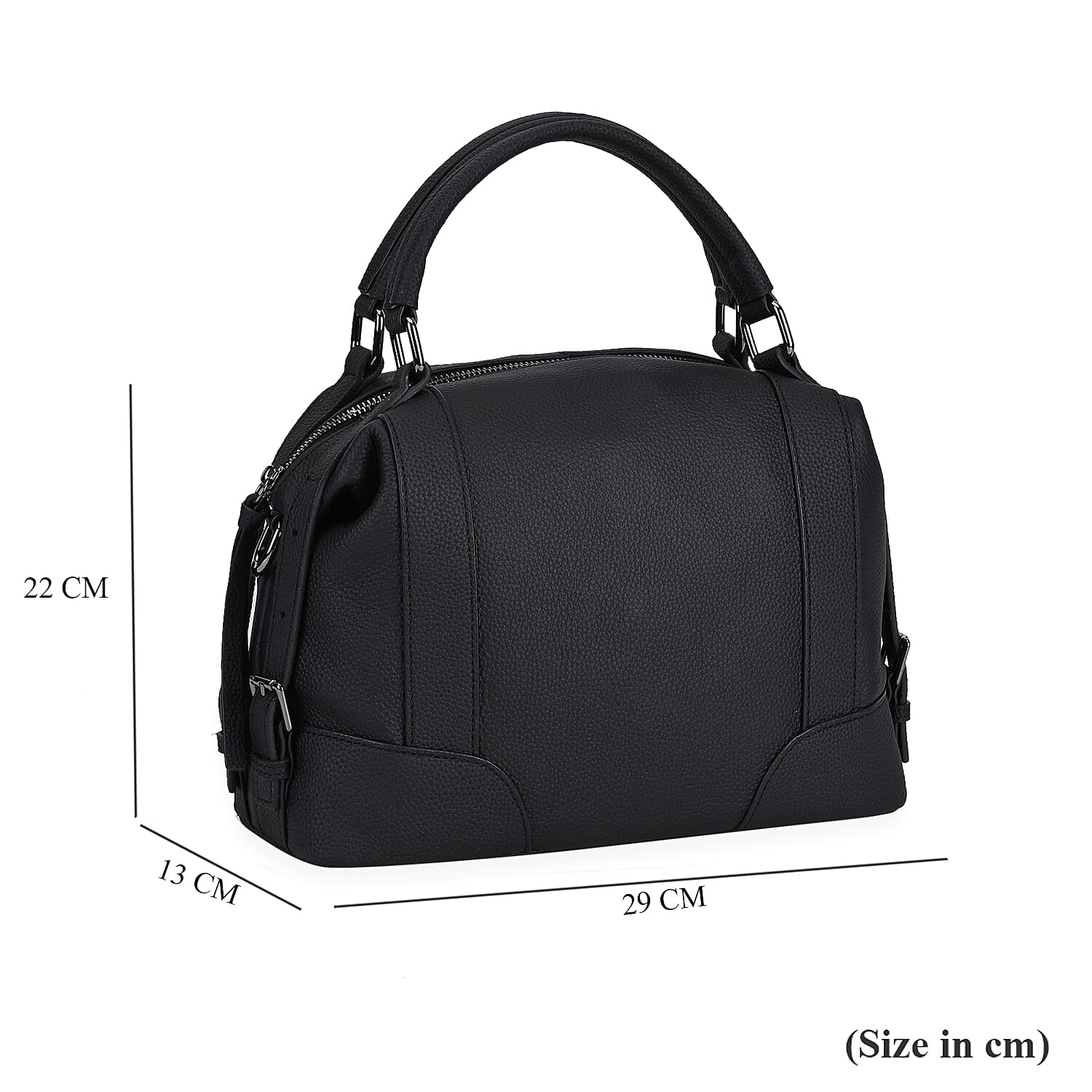 Leather Solid Crossbody Bag (Size 29x13x22 cm) - Black & Green