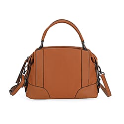 Leather Solid Crossbody Bag (Size 29x13x22 cm) - Tan & Green