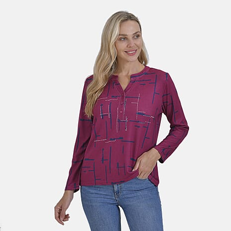 La Marey Ladies Printed Tee (Size L) - Pink