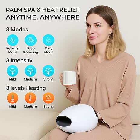 Palm Spa and Heat- SoulSmart- Vibration, Palm Spin and Heat Soothing Cordless Hand Massager