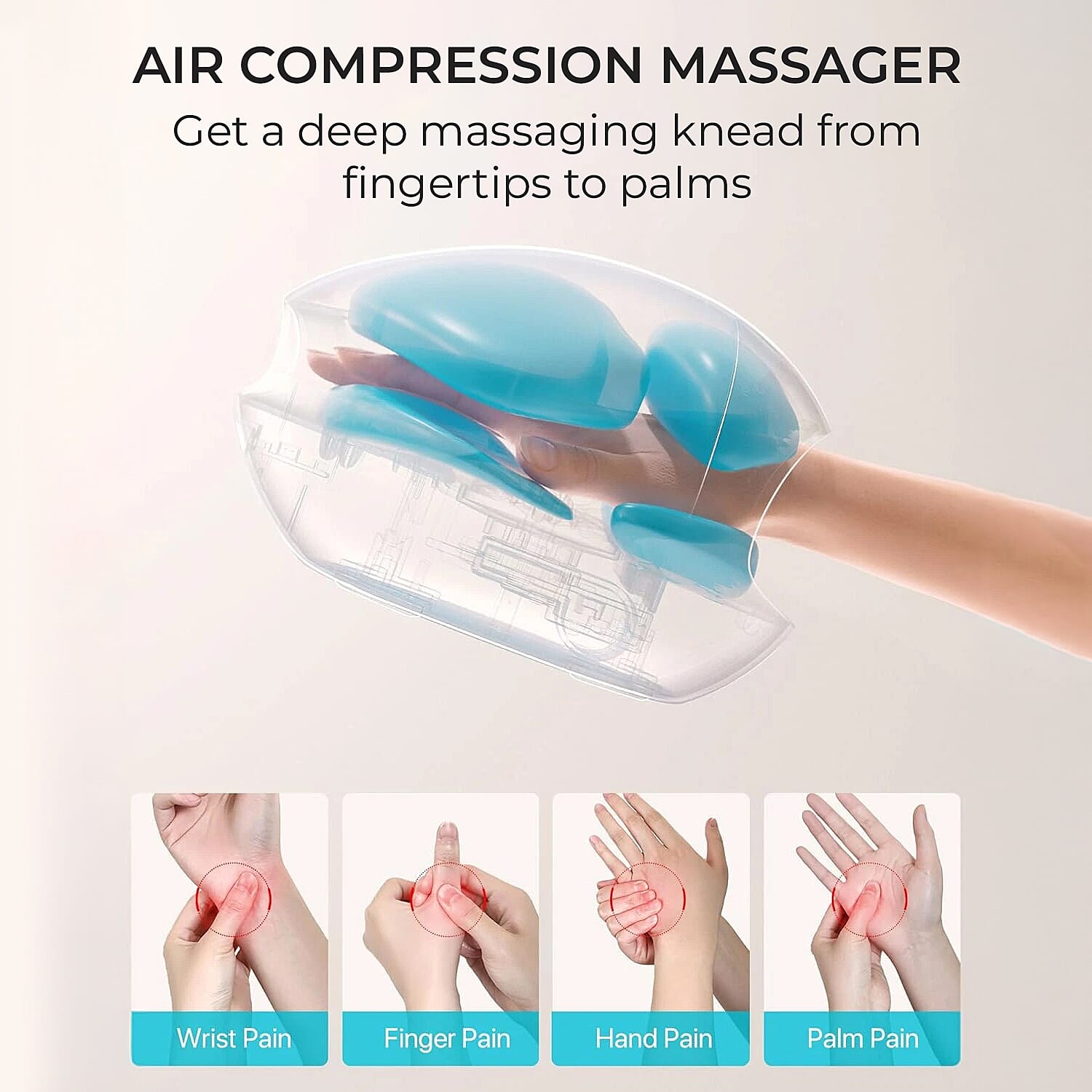 Palm Spa and Heat- SoulSmart- Vibration, Palm Spin and Heat Soothing Cordless Hand Massager