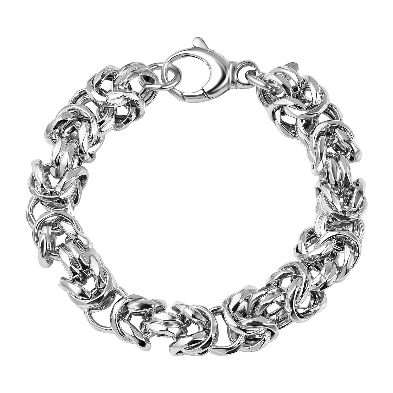 La Bella - Fine Italian Jewellery- Handmade Sterling Silver Byzantine Bracelet, Silver Wt. 30 Gms (Size - 8)