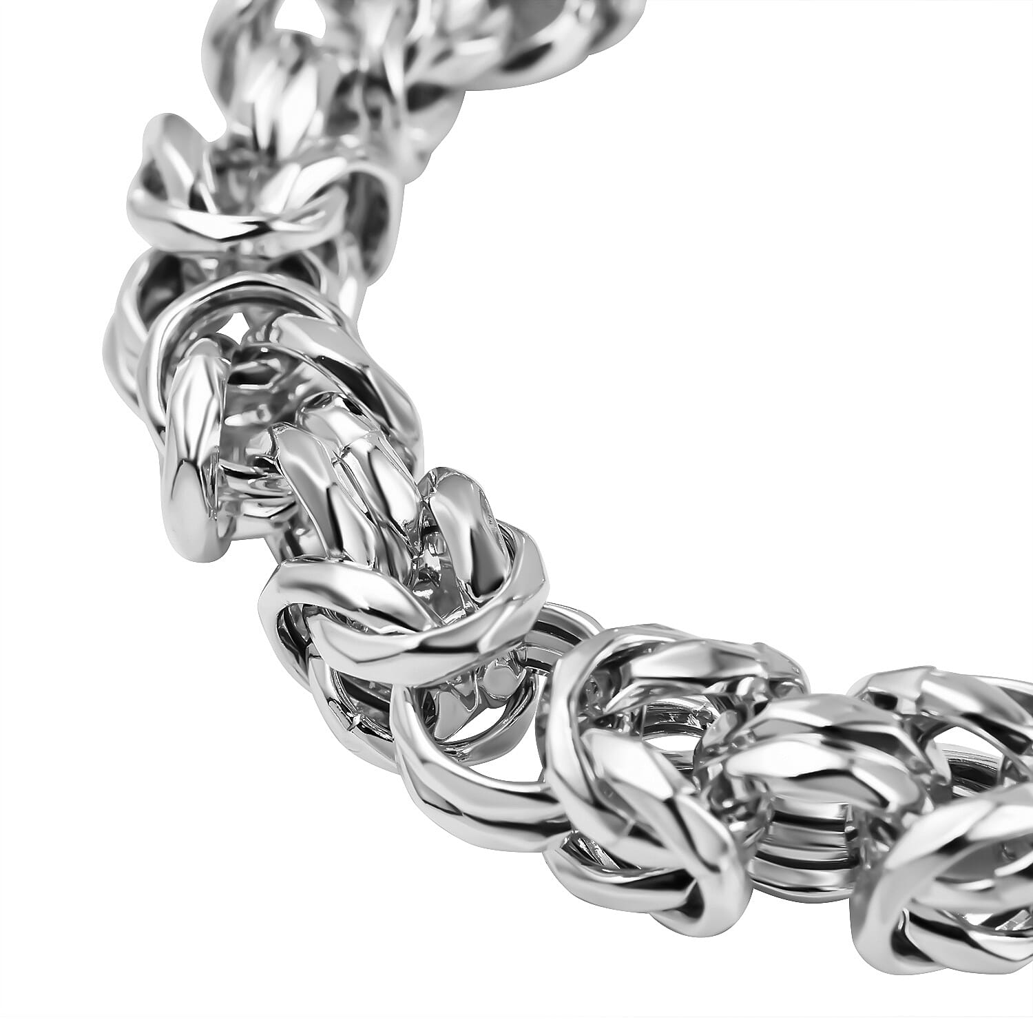 La Bella - Fine Italian Jewellery- Handmade Sterling Silver Byzantine Bracelet, Silver Wt. 30 Gms (Size - 8)