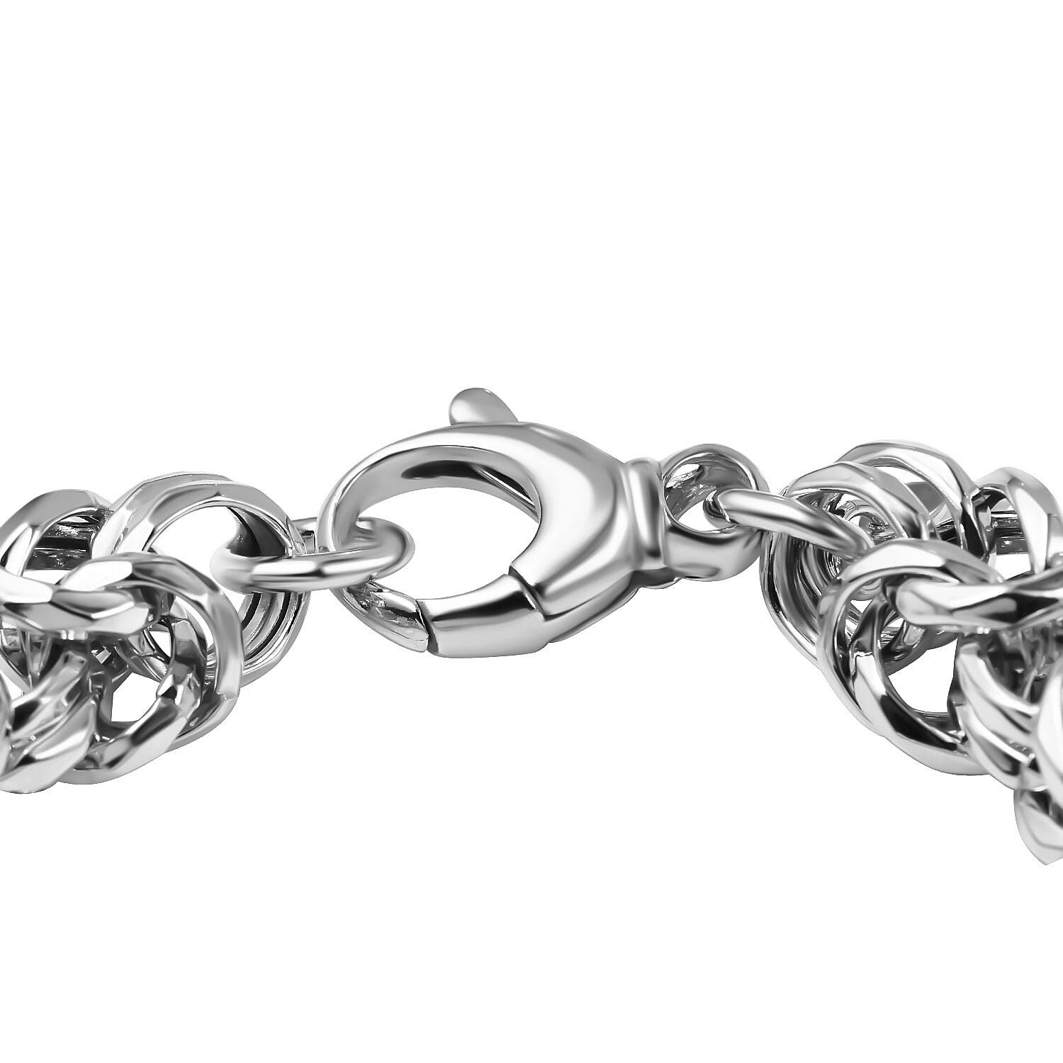 La Bella - Fine Italian Jewellery- Handmade Sterling Silver Byzantine Bracelet, Silver Wt. 30 Gms (Size - 8)