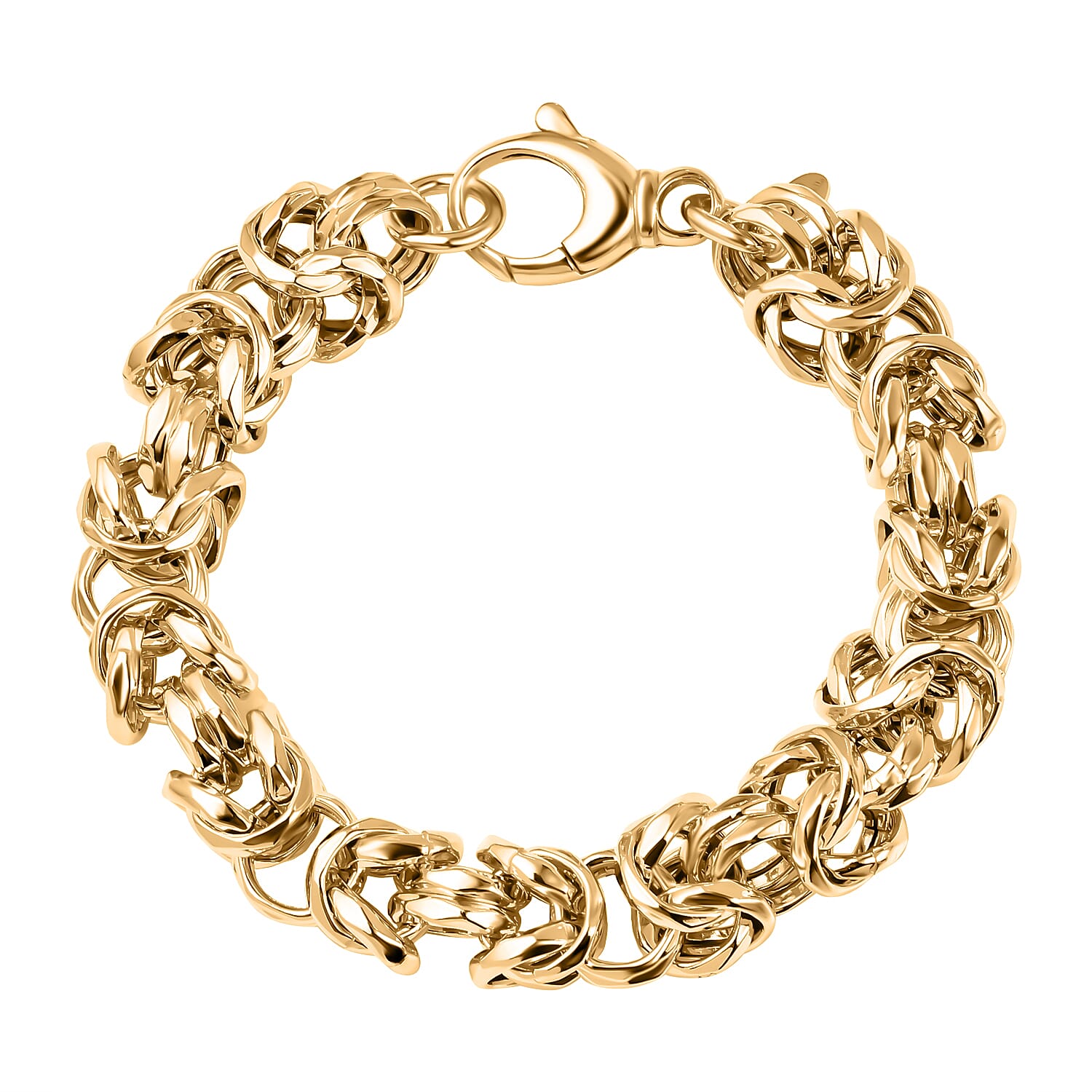 First Time Ever - La Bella Fine Italian Jewellery- Handmade Yellow Gold Overlay Sterling Silver Bracelet (Size 8), Silver Wt. 30.00 Gms.