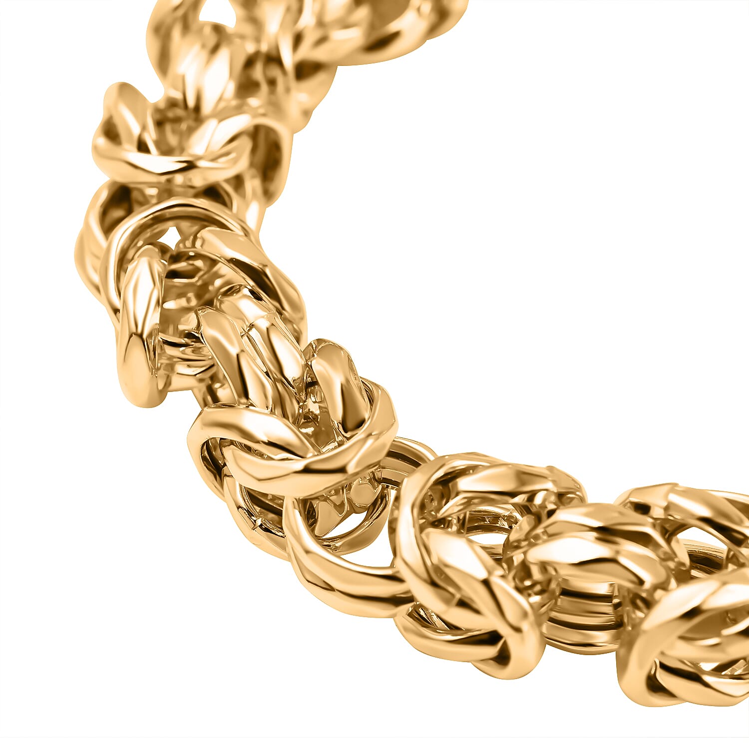 First Time Ever - La Bella Fine Italian Jewellery- Handmade Yellow Gold Overlay Sterling Silver Bracelet (Size 8), Silver Wt. 30.00 Gms.