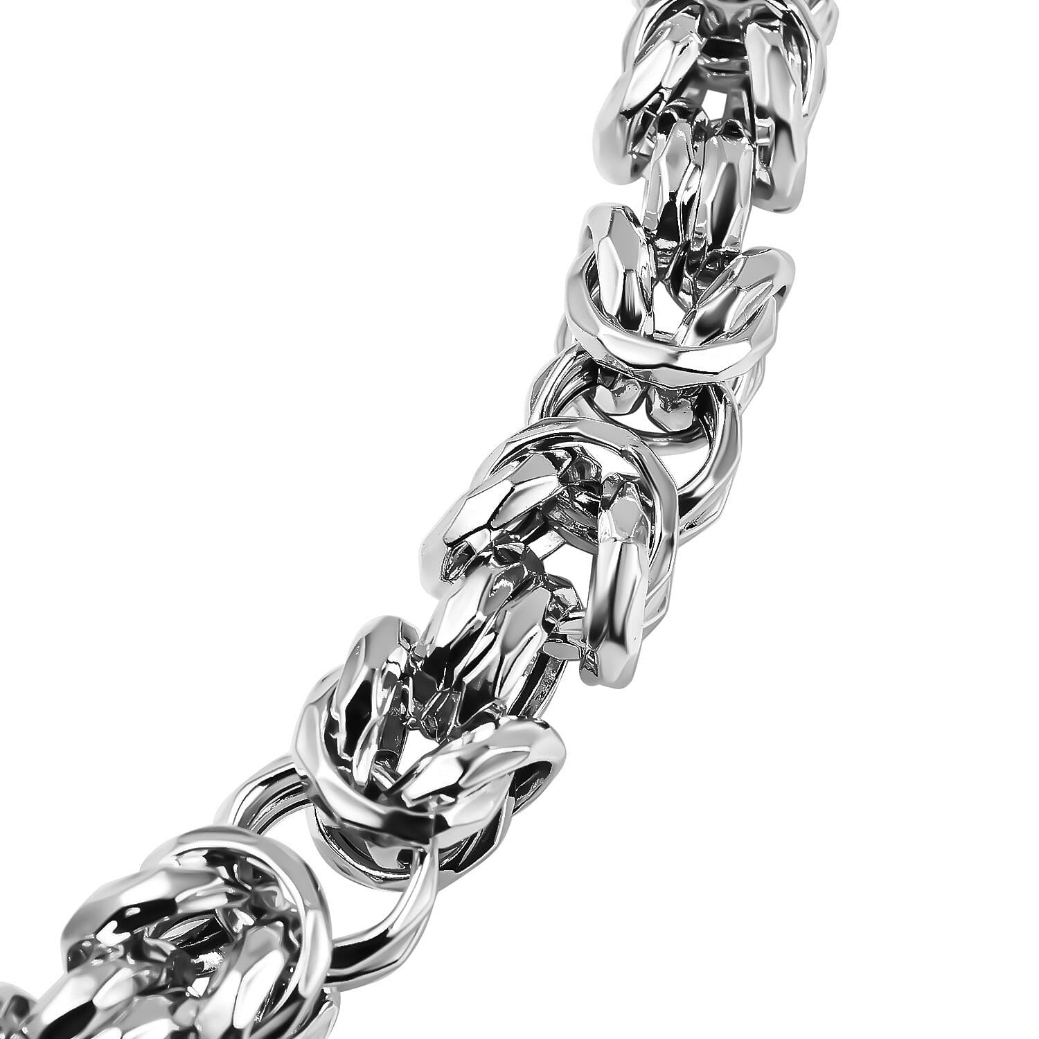 La Bella - Fine Italian Jewellery- Handmade Sterling Silver Byzantine Necklace (Size 22), Silver Wt. 85.00 Gms.