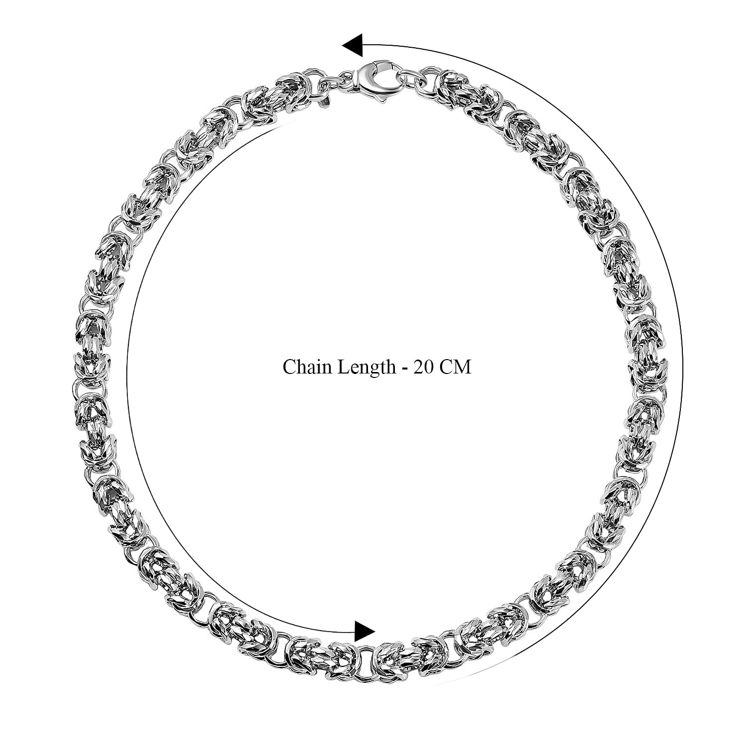 La Bella - Fine Italian Jewellery- Handmade Sterling Silver Byzantine Necklace (Size 22), Silver Wt. 85.00 Gms.