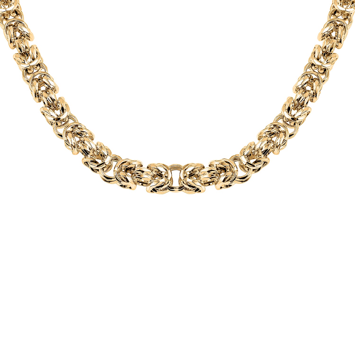 La Bella Fine Italian Jewellery- Handmade Yellow Gold Overlay Sterling Silver Byzantine Necklace (Size 22), Silver Wt. 85.00 Gms. La Bella Fine Italian Jewellery- Handmade Yellow Gold Overlay Sterling Silver Byzantine Necklace (Size 22), Silver Wt. 85.00 Gms.
