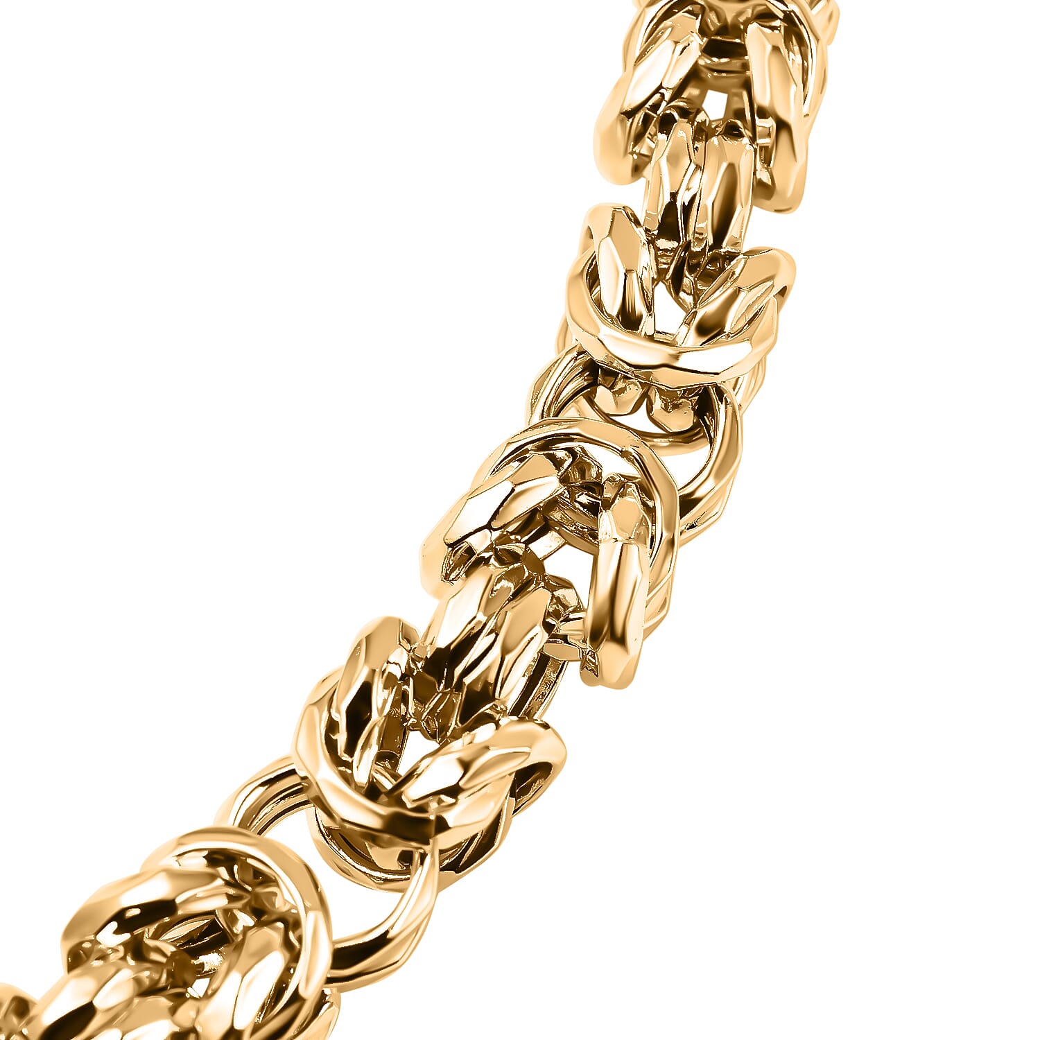 La Bella Fine Italian Jewellery- Handmade Yellow Gold Overlay Sterling Silver Byzantine Necklace (Size 22), Silver Wt. 85.00 Gms. La Bella Fine Italian Jewellery- Handmade Yellow Gold Overlay Sterling Silver Byzantine Necklace (Size 22), Silver Wt. 85.00 Gms.